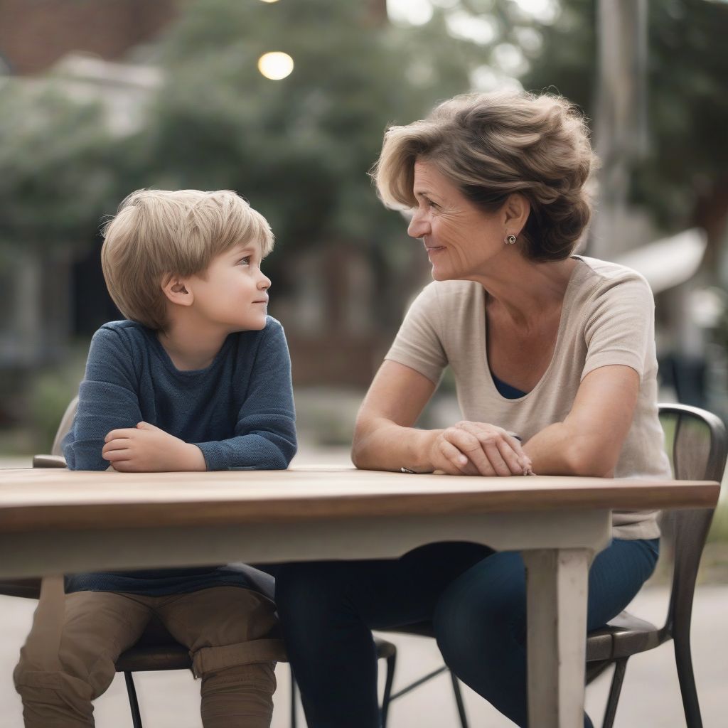 Boy Listening Attentively to His Mother