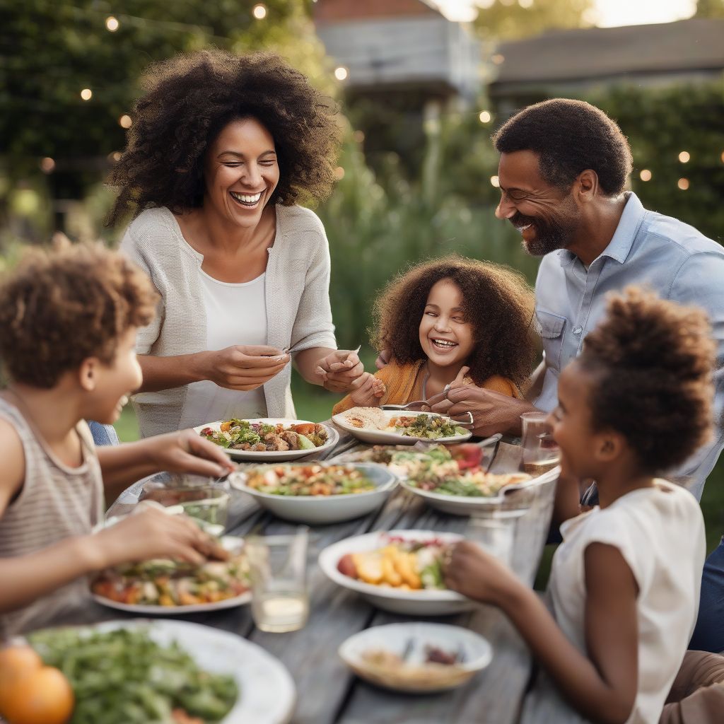 Family Enjoying Healthy Meal Together