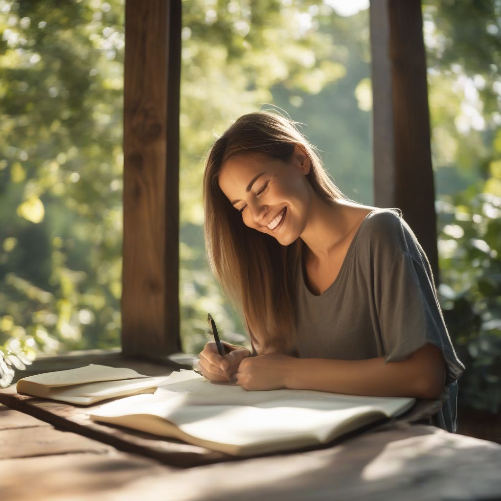 Woman Practicing Gratitude